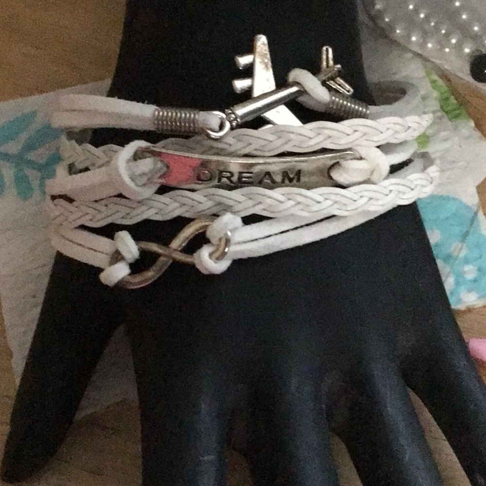 bracelet with charms … about 6 1/2” long   White
